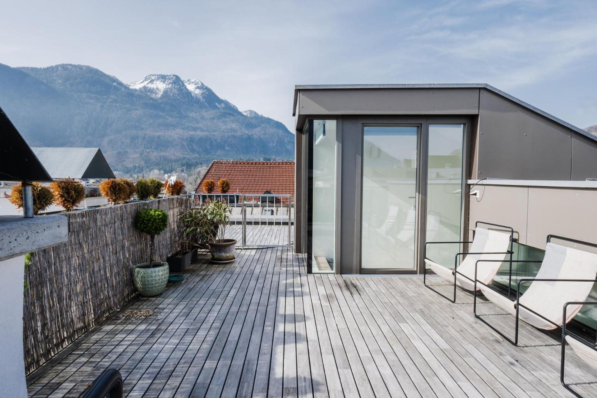 Ferienwohnung Luxus Penthouse Mit Panoramablick Bad Ischl Exterior foto