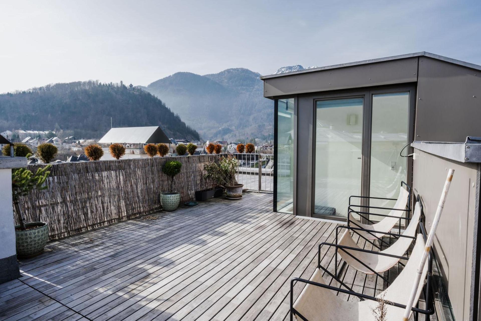 Ferienwohnung Luxus Penthouse Mit Panoramablick Bad Ischl Exterior foto